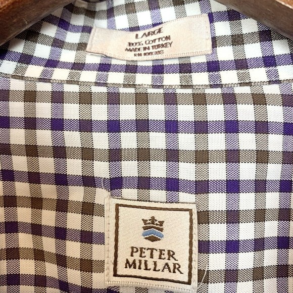 Peter Millar Multicolor Plaid Check Long Sleeve Button Down Casual Shirt Large - Picture 3 of 7